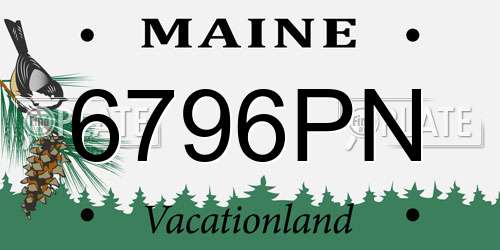 6796PN Maine License Plate
