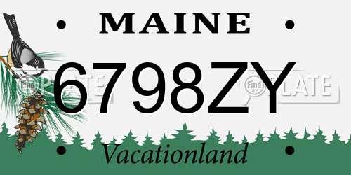 6798ZY Maine License Plate