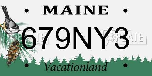 679NY3 Maine License Plate