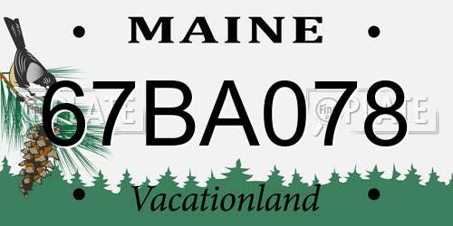 67BA078 Maine License Plate