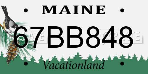 67BB848 Maine License Plate