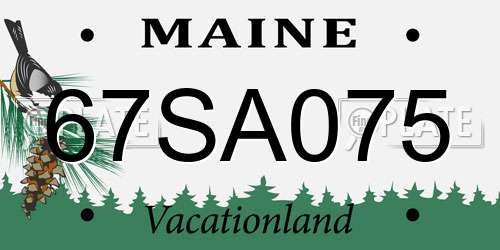 67SA075 Maine License Plate