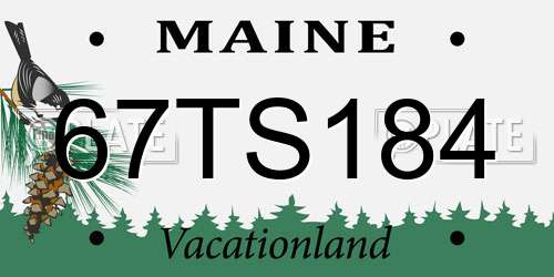67TS184 Maine License Plate