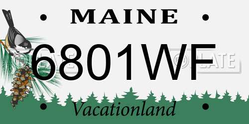 6801WF Maine License Plate