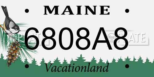 6808A8 Maine License Plate