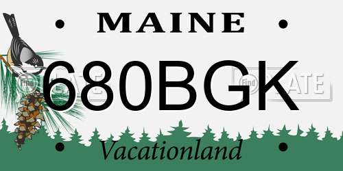 680BGK Maine License Plate