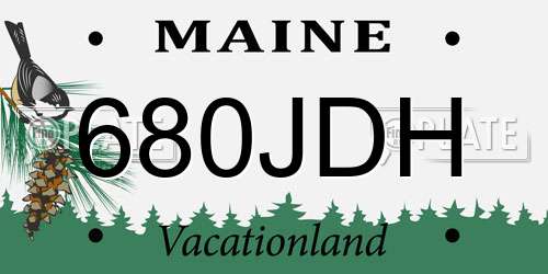 680JDH Maine License Plate
