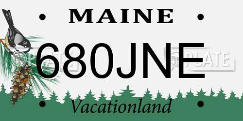 680JNE Maine License Plate