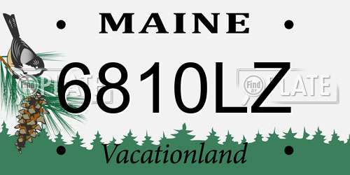 6810LZ Maine License Plate