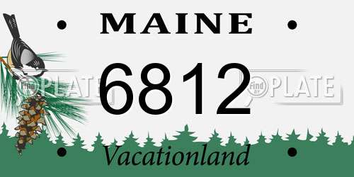 6812 Maine License Plate