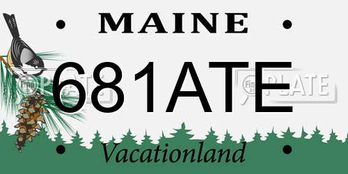 681ATE Maine License Plate