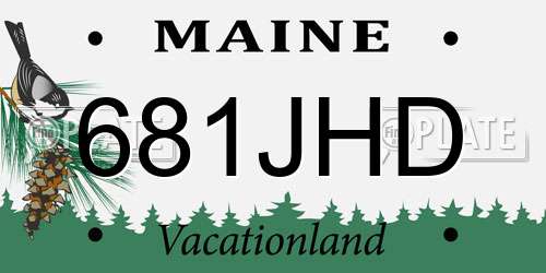 681JHD Maine License Plate
