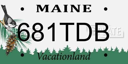 681TDB Maine License Plate