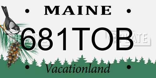 681TOB Maine License Plate