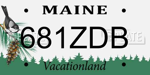 681ZDB Maine License Plate