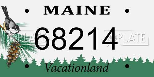 68214 Maine License Plate