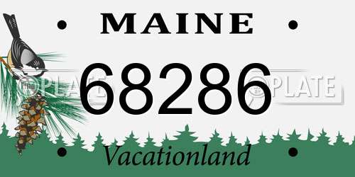 68286 Maine License Plate