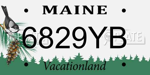 6829YB Maine License Plate