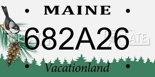 682A26 Maine License Plate