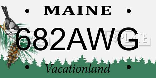682AWG Maine License Plate