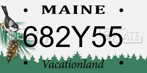 682Y55 Maine License Plate