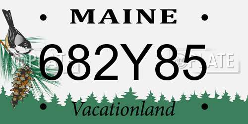 682Y85 Maine License Plate