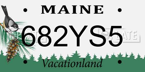 682YS5 Maine License Plate