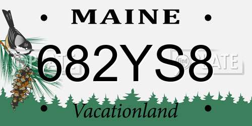 682YS8 Maine License Plate