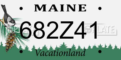 682Z41 Maine License Plate