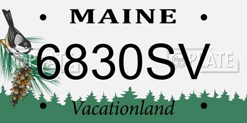 6830SV Maine License Plate