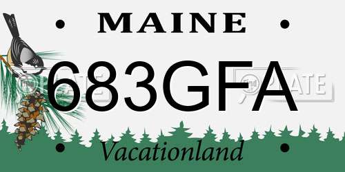 683GFA Maine License Plate