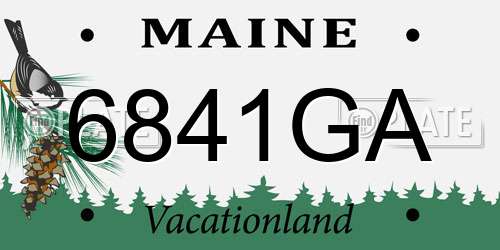 6841GA Maine License Plate