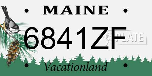 6841ZF Maine License Plate