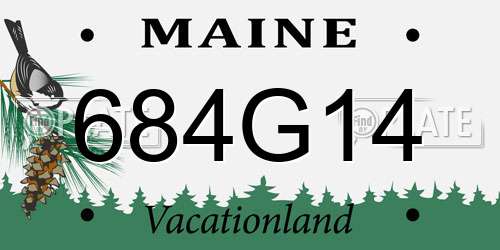 684G14 Maine License Plate