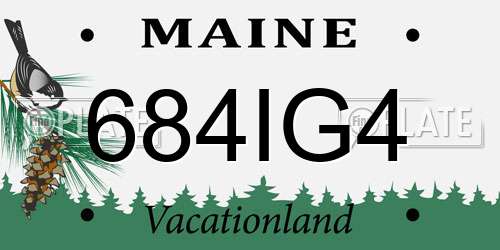 684IG4 Maine License Plate
