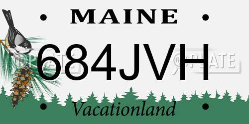 684JVH Maine License Plate