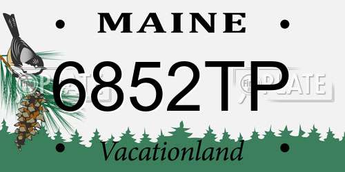6852TP Maine License Plate