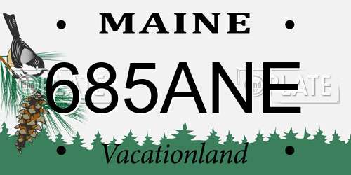 685ANE Maine License Plate