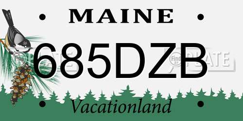 685DZB Maine License Plate