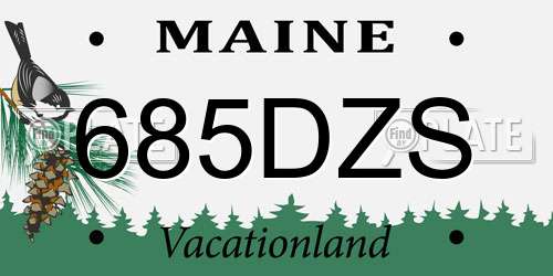 685DZS Maine License Plate