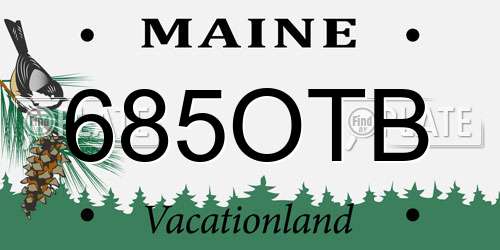 685OTB Maine License Plate