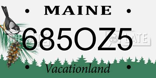 685OZ5 Maine License Plate