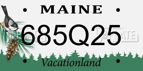 685Q25 Maine License Plate
