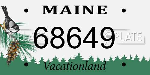 68649 Maine License Plate