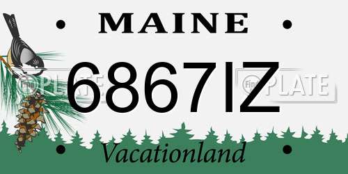 6867IZ Maine License Plate