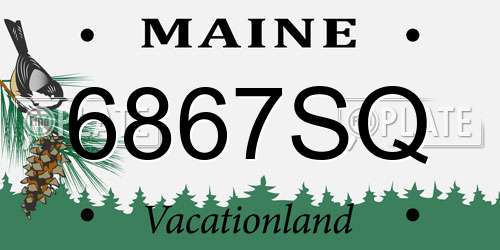 6867SQ Maine License Plate