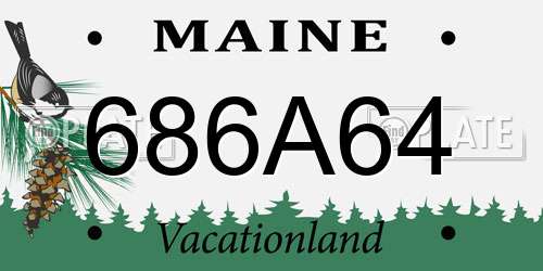 686A64 Maine License Plate