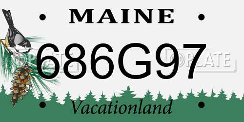 686G97 Maine License Plate