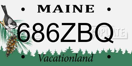 686ZBQ Maine License Plate