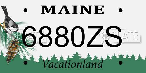 6880ZS Maine License Plate